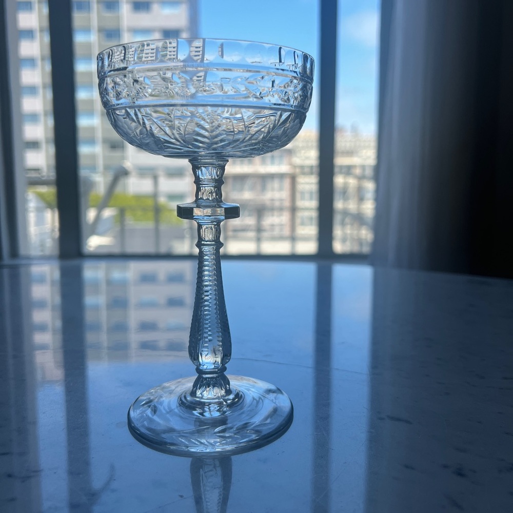 2 Libby Sharpe vintage champagne glasses